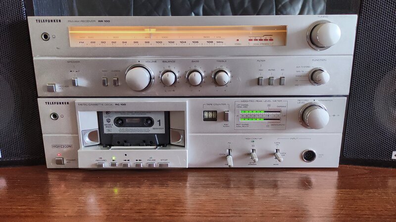 Vand Telefunken receiver RR100+ cass.deck RC-100 + boxe QUADRAL SM90III.